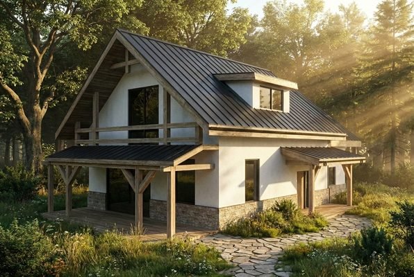 Projekt domu kopułowego — wizualizacja